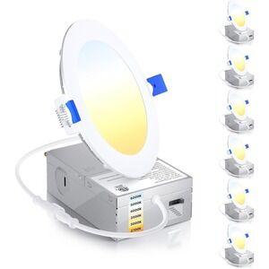 4 Inch LED Recessed‎ Ceiling Light – Ensenior 6 Pack – Ultra Thin – 9W 5CCT